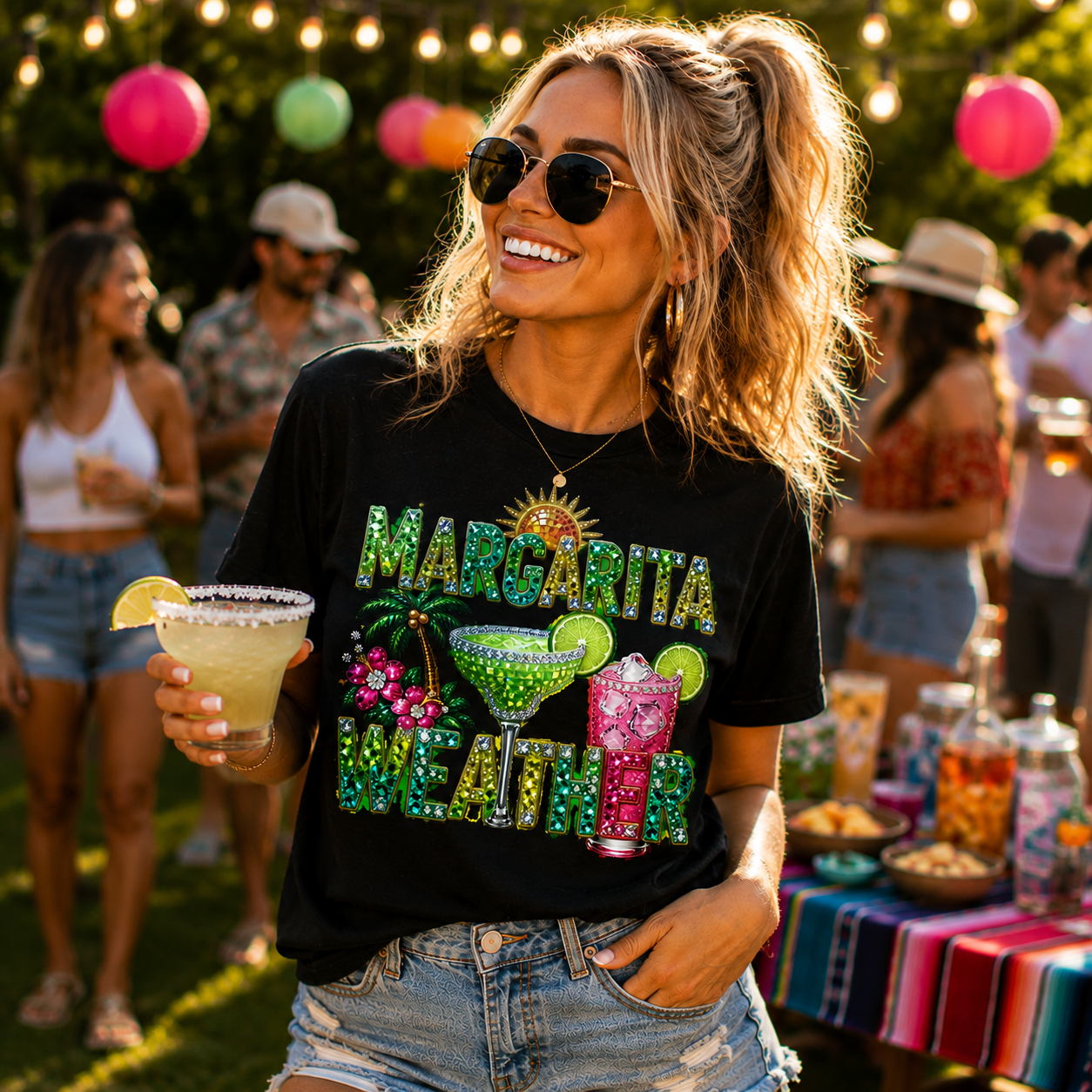 Faux Rhinestone - Margarita Weather (T-shirt, Tank or Sweatshirt)